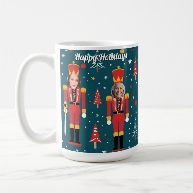 custom nutcracker 5 face photo Mug coffee cup (Left)
