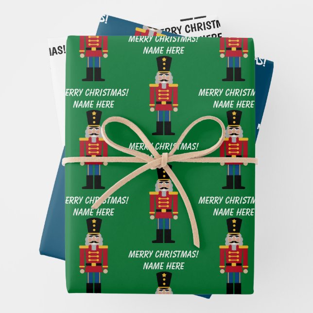 Custom Nutcracker Christmas wrapping paper sheets (In situ)
