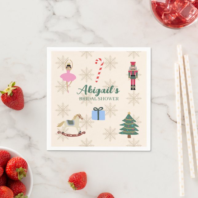 Custom Nutcracker Illustration Bridal Shower Napkin (Insitu)