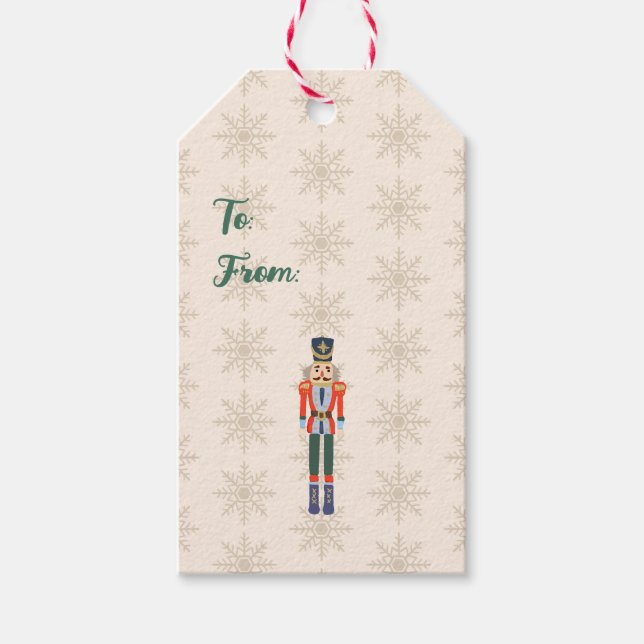 Custom Nutcracker Name Illustration  Gift Tags (Front)
