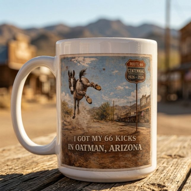 Custom Oatman Donkey Route 66 Centennial Gift Large Coffee Mug (Creator Uploaded)
