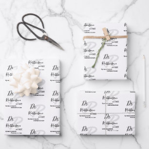 Custom Obgyn Obstetrician Gynaecologist Monogram Wrapping Paper Sheet