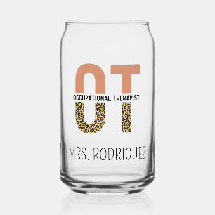 Custom Occupational Therapist OT Appreciation Gift Can Glass