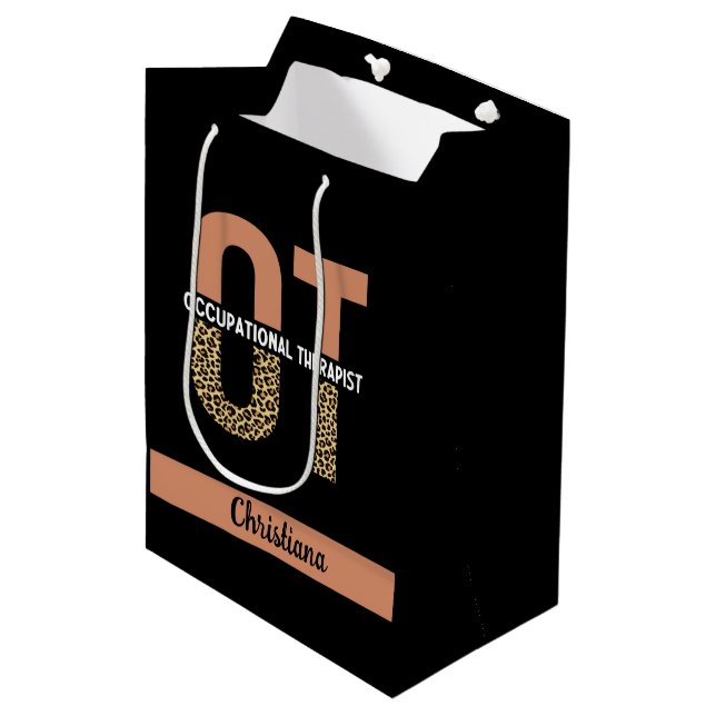 Custom Occupational Therapist OT Appreciation Gift Medium Gift Bag (Front Angled)