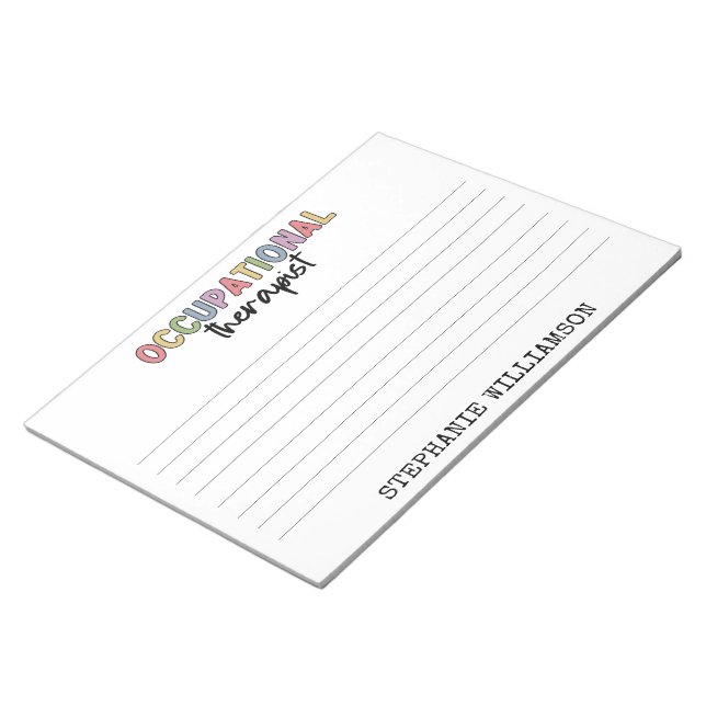 Custom Occupational Therapist OT Gifts Notepad (Angled)