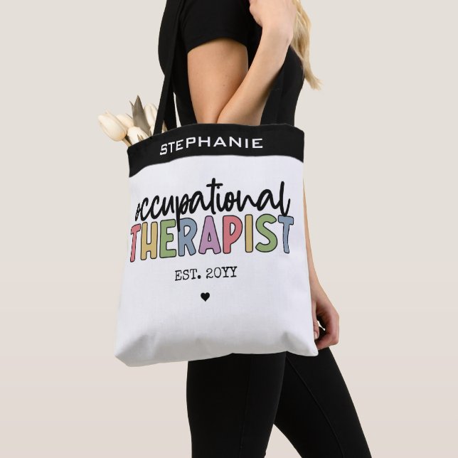 Custom Occupational Therapist OT Gifts Tote Bag (Close Up)