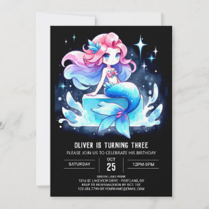 Custom Ocean Mermaid Birthday Invitation