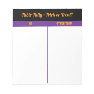 Custom October Halloween Bunco Table Tally  Notepad