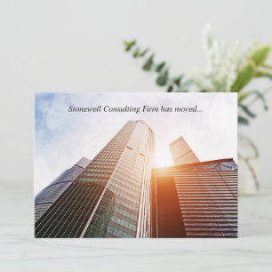 Custom Office Building Photograph Business Moving Announcement