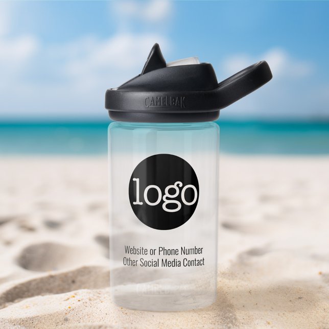 Custom Office Business Logo Branding 2 lines Text Water Bottle (Upload your logo to this camelbak water bottle)