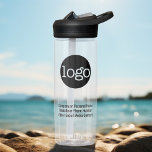 Custom Office Business Logo Branding 3 lines Text Water Bottle<br><div class="desc">A simple, no frills design for any company. Upload your logo. If your logo doesn't fit, click on the CUSTOMIZE it button. In the design area, you will be able to adjust the logo and type. For advanced users, you can click on the edit/customise button and change the colours of...</div>