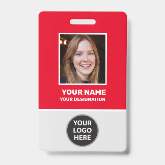 Custom Office Employee Photo, Bar Code, Logo, Name ID Badge