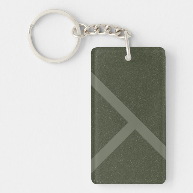 Custom Offset Cross Keychain – Moss Green Acrylic (Front)