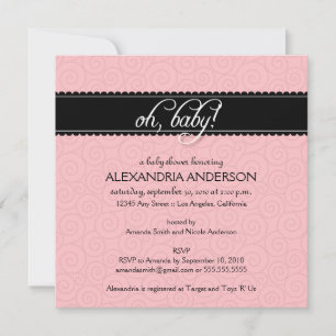 :custom: Oh, Baby! Baby Shower Invite (black/pink)