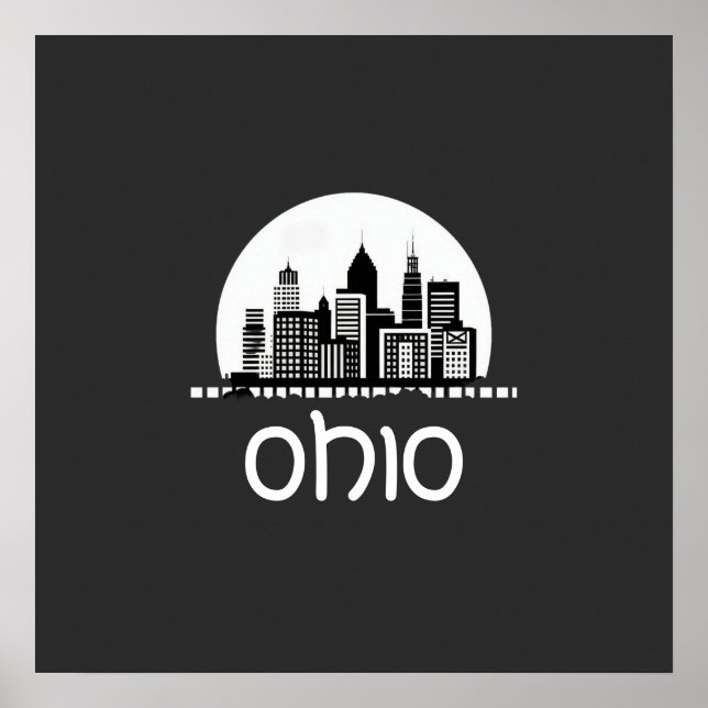 Custom Ohio Skyline Poster (Front)
