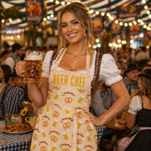 Custom Oktoberfest Beer & Pretzel Pattern Apron