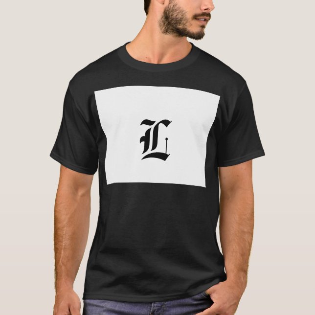 Custom Old English Font Letter (e.g. L for Letter) T-Shirt (Front)