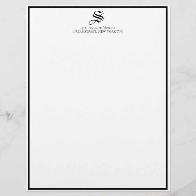 Custom Old English Vintage Font Professional Custom Letterhead (Front)
