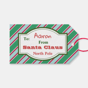 Custom Old Fashioned Santa Christmas Gift Tags