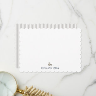 Custom Olive Branch Leaf Italian Stationary Thank You Card