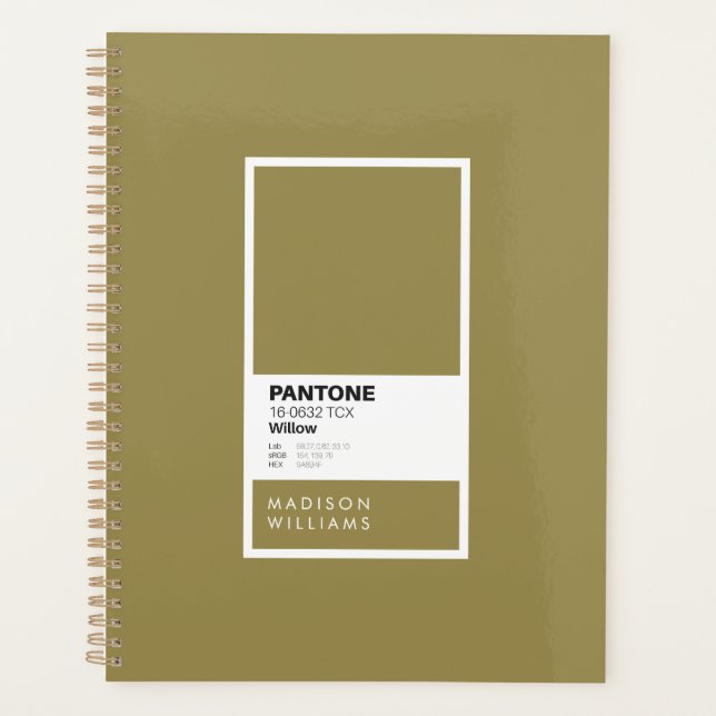 Custom Olive Green Notebook | Personalised Journal Planner (Front)