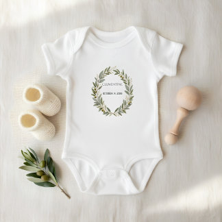 Custom Olive Wreath Heirloom Baby Bodysuit | Perso