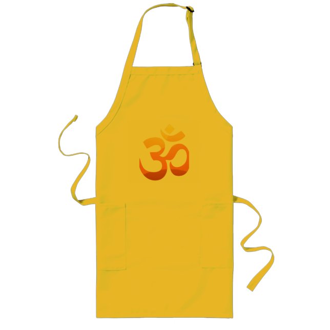 Custom Om Mantra Symbol Mens Womens Unisex Long Apron (Front)