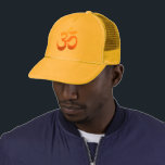 Custom Om Mantra Symbol Mens Womens Unisex Trucker Hat<br><div class="desc">Custom Om Mantra Symbol Meditation Yoga Asana Relax Yellow Orange Gold Sun Inspirational Fitness Sunrise Elegant Template Men's Women's Unisex Baseball & Trucker Hats / Caps.</div>