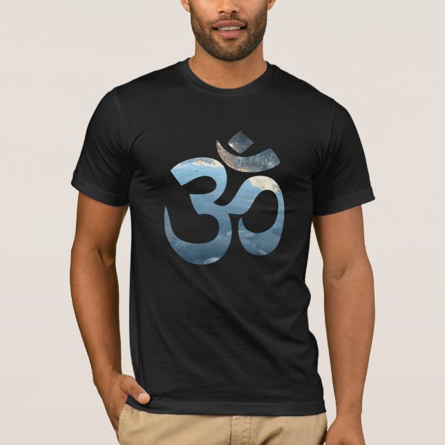 Custom Om Mantra Yoga Mens Bella Canvas Black T-Shirt (Front)