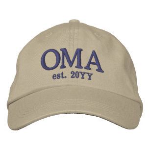 Custom Oma Est.   Gifts for Grandma Embroidered Hat