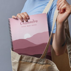 Custom Ombre Mauve Taupe Light Blush Pink Abstract Planner