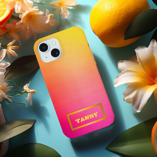 Custom Ombre Pink to Yellow  Samsung Galaxy S22 Case (Sunset Pink, Orange and Yellow  Samsung22 Phone Case)