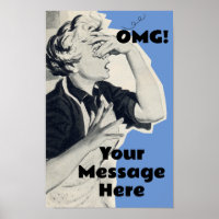 Custom OMG message antique 50's Print Poster