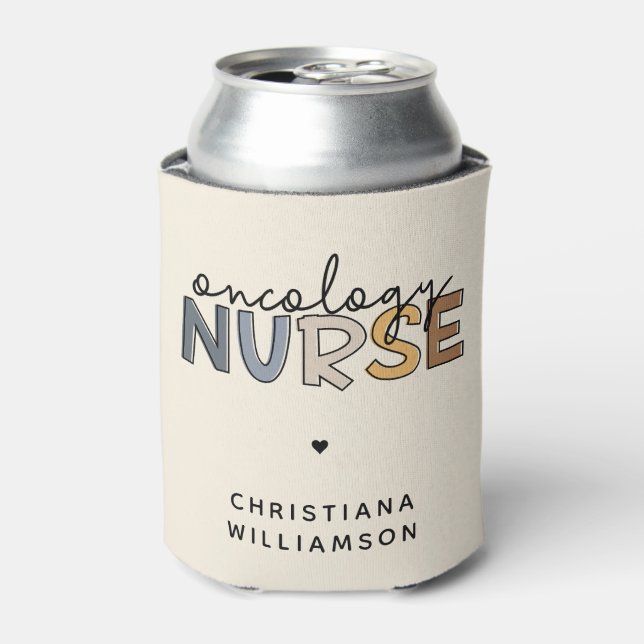 Custom Oncology Nurse Oncology RN Gifts Can Cooler (Can Front)