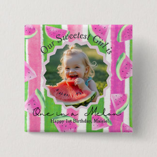 Custom One in a Melon Birthday Button
