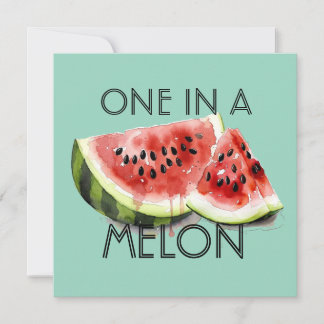 Custom ONE IN A MELON Summer Party Birthday Girl Invitation