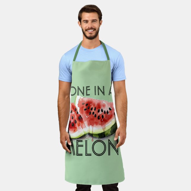Custom ONE IN A MELON Summer Vibes Party Birthday Apron (Worn)