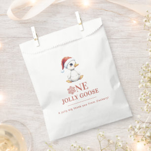 Custom One Jolly Goose December First Birthday Favour Bags