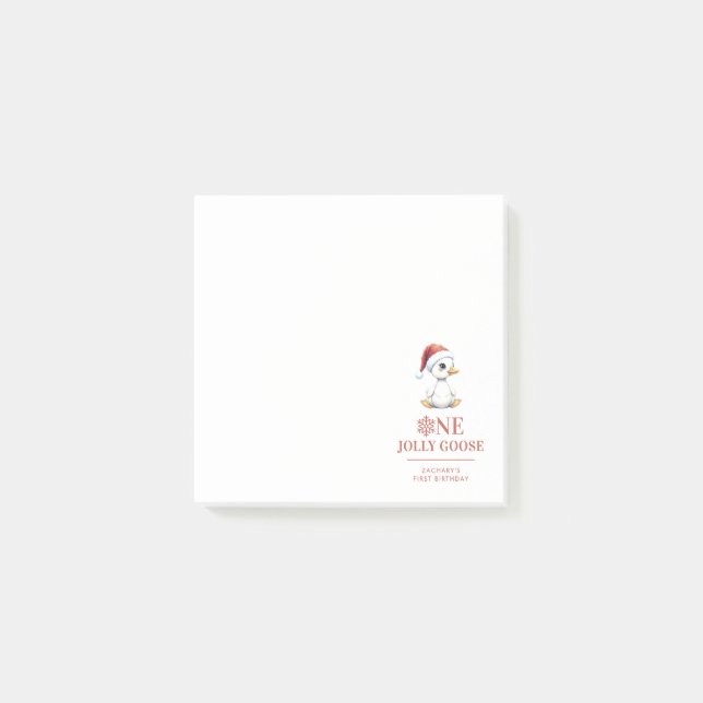 Custom One Jolly Goose December First Birthday Post-it Notes (Front)