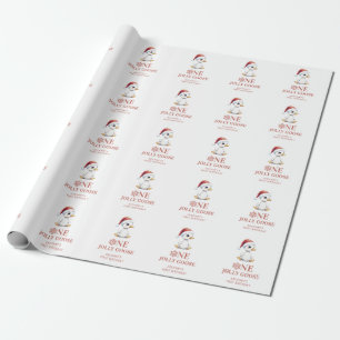 Custom One Jolly Goose December First Birthday Wrapping Paper
