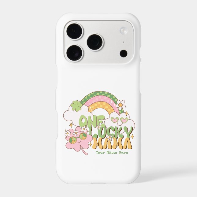 Custom One Lucky Mama Retro Groovy  (Back)