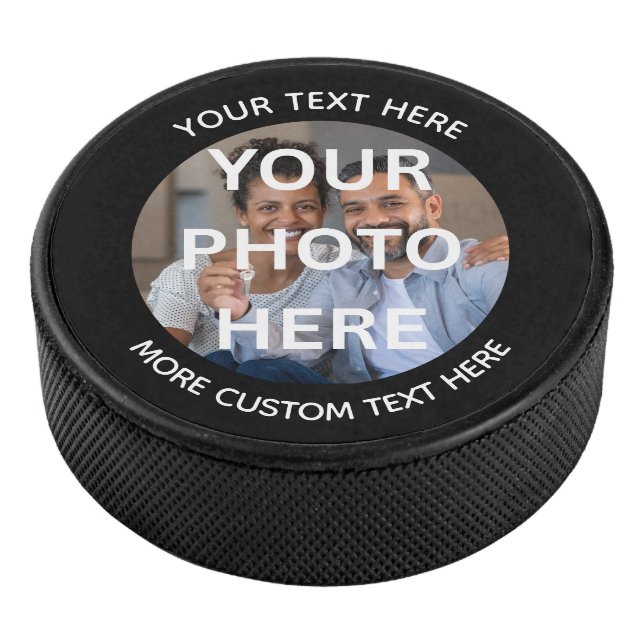 Custom One-of-a-Kind Personalized Photo & Text Hockey Puck (3/4)