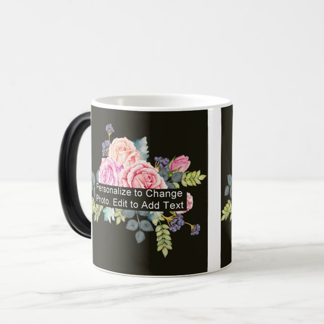 Custom One Photo Artwork Slogan 11 oz Morphing Magic Mug (Front Left)