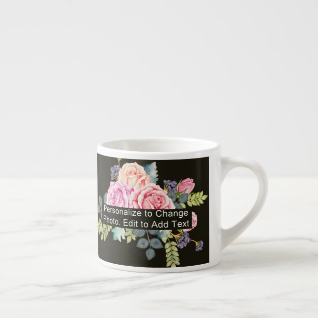 Custom One Photo Artwork Slogan Espresso Cup (Right)