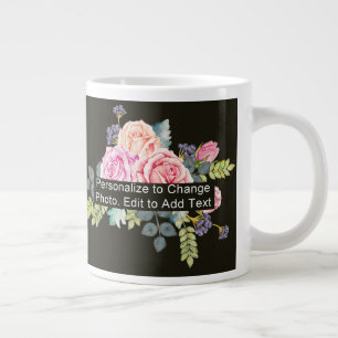 Custom One Photo Artwork Slogan Large Coffee Mug