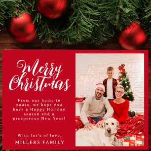 Custom One Photo Christmas  Holiday Card