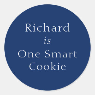 Custom One Smart Cookie Blue Round Sticker