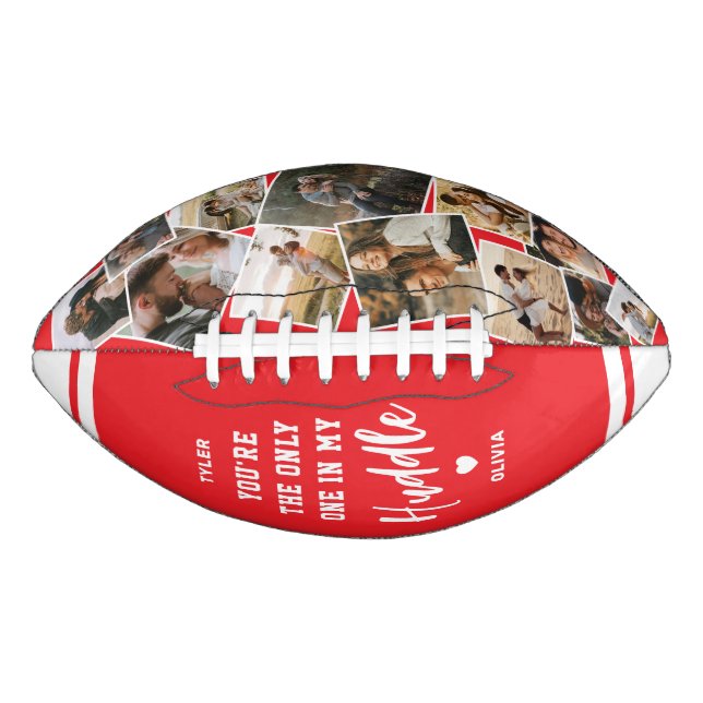 Custom “Only One in My Huddle” 12 Photo Football (Front)