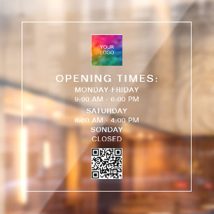 Custom Open Hours Template Business Logo QR Code