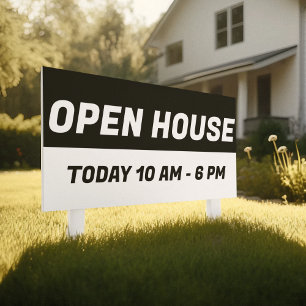 Custom Open House l House for Sale Black & White  Banner